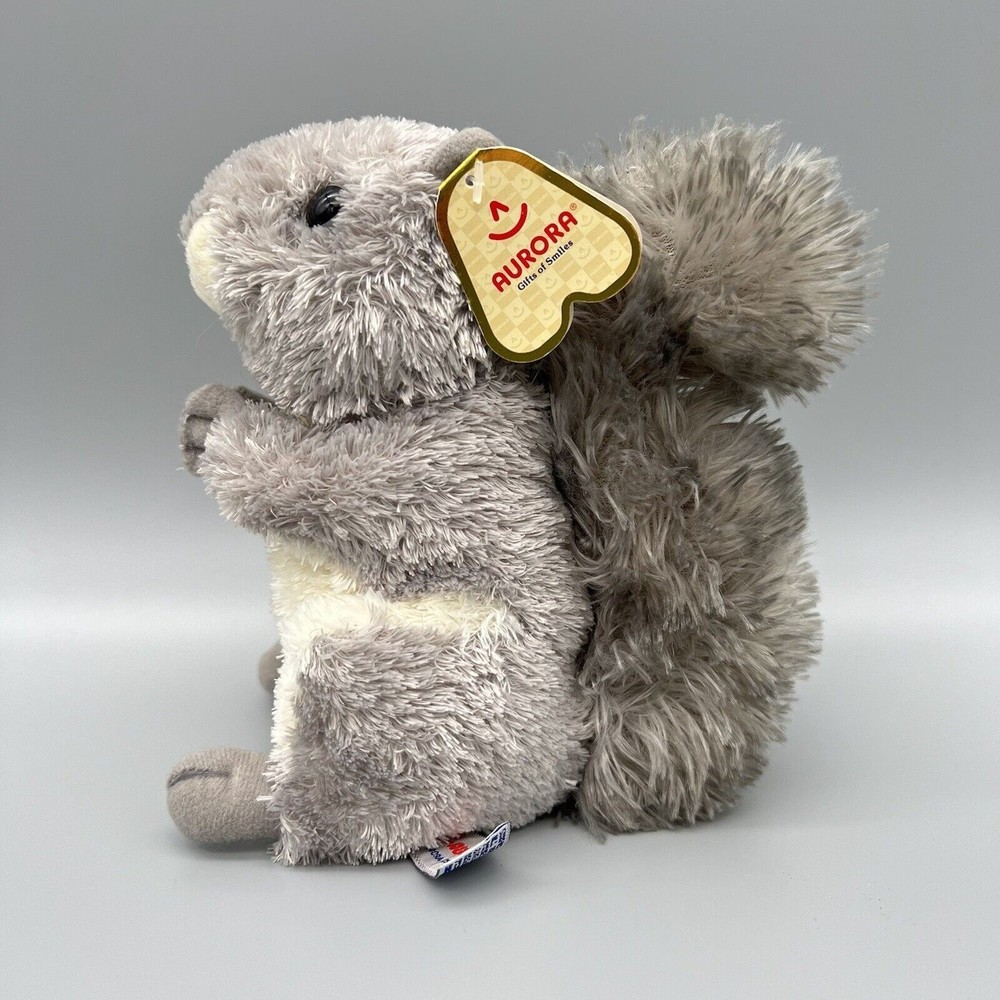 Aurora Nutty The Squirrel Stuffed Animal Plush Mini Flopsie Lovey NWT NEW 30532